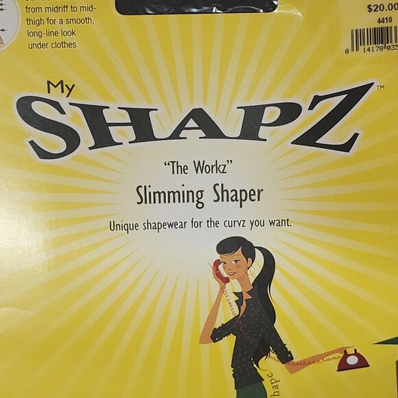 My Shapz The Workz Black #4410 Slims Midriff to Midthigh Slimming Shaper Size M - Picture 6 of 16